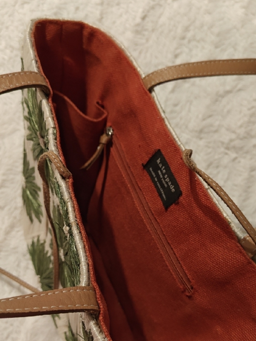 Kate Spade Cabo Natural Straw Floral Bag - Picture 11 of 14
